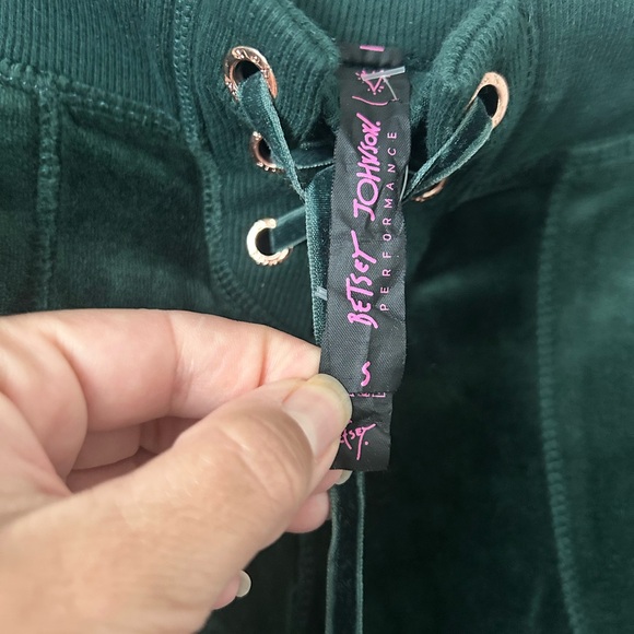 Betsy Johnson Green Velour Y2K Track Suit Joggers Small - Picture 4 of 9